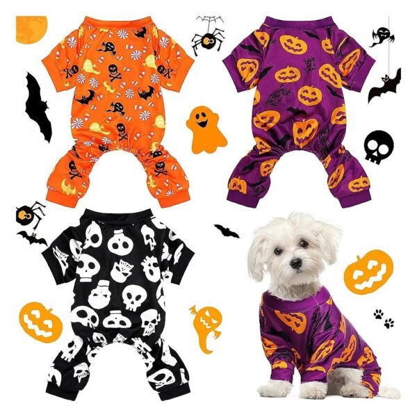 3 Piece Dog Halloween Jumpsuit Set in Various Designs for Pet Owners