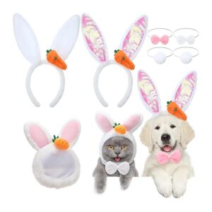 3 Piece Easter Pet Costume Set with Rabbit Ears and Tail Bowtie