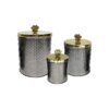 3-Piece Jumbo Metal Pet Canister Set with Tight-Fitting Lids for Dog Treat Storage