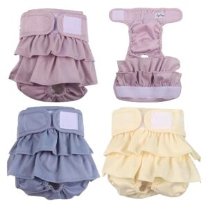 3-Piece Pack Female Small Dog Diapers with Soft and Breathable Fabric XS