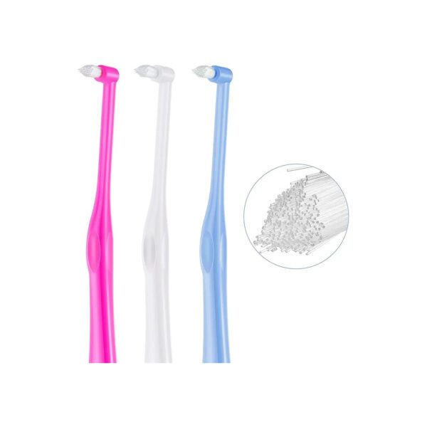 3 Piece Pack of Soft Tufted Toothbrushes for Small Pets with Mini Single Head