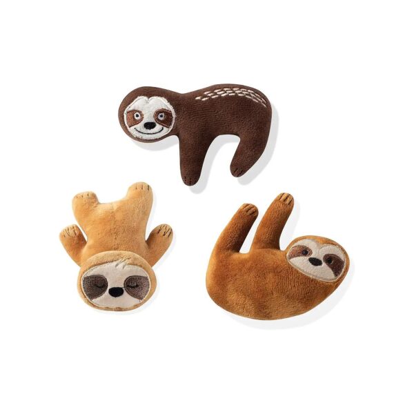 3 Piece Small Dog Toy Set with Sloth Designs for Play