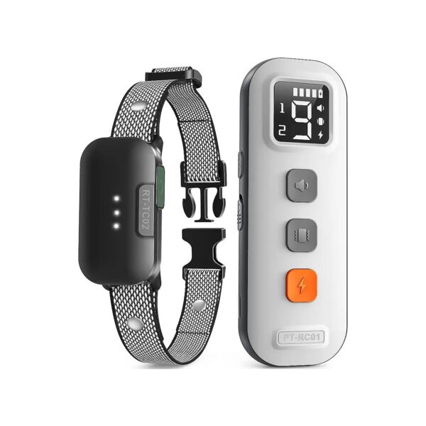 3 Safe Training Modes Beep Vibration and Shock White Dog Shock Collar with Remote