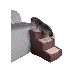 3-Step Pet Stairs with Removable Treads and No Tools Required