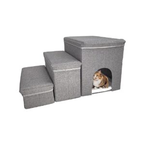 3-Step Ramp for Small Dogs and Cats, Soft and Supportive Material