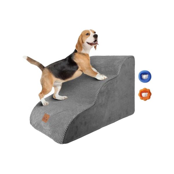 3-Step Stairs for Bed or Couch, Non-Slip Wide Pet Steps