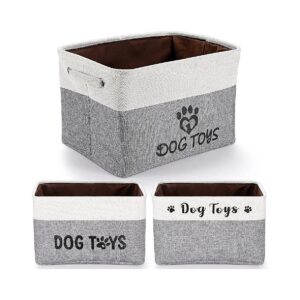 3 Style Dog Toy Basket with Different Dog Paw Patterns and Handles