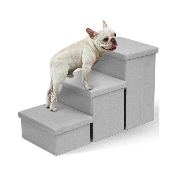 3-Tier Pet Stairs with Storage for Small Dogs and Cats Up to 50 Lbs