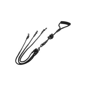 3 Way Dog Walking Couplers with Nylon Braided Rope and No Tangle Design