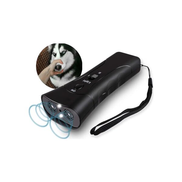 3 in 1 Dog Chaser Training Device Sonic Head with LED Lights for Medium Large Dogs