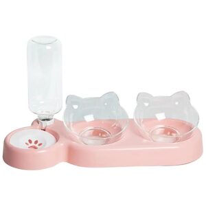 3-in-1 Pet Food and Water Bowls with Auto Water Refill for Cats, Rabbits, and Small Dogs