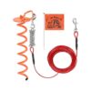 30 Feet Long Sturdy Dog Tie Out Cable with Chew Proof Claws and Flag for Outdoor Freedom