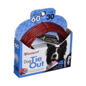 30 Foot Dog Tie Out with Innovative Comfort Snap Spring Mechanism