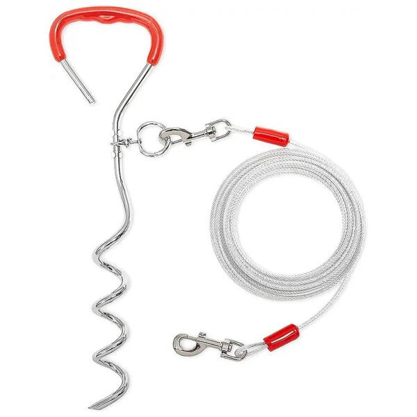 30 Foot Long Dog Run Cable and Stake for Medium to Large Dogs