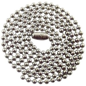 30 Inch Long 4mm Ball Chain Link Necklace Made from T304 Stainless Steel USA Made Product