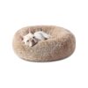 30-Inch Round Faux Fur Dog Bed for Pets with Optimal Head and Neck Support