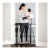 30-Inch Tall Bronze Baby Gate with Extension Kit for Hallways and Spaces