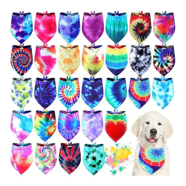 30 Pcs Rainbow Scarves for Small Medium Large Dogs, Cats, Comfortable and Stylish