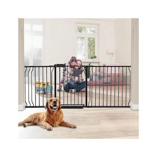 30 Tall Pressure Mounted Metal Tension Indoor Child Safety Gate with Extension Kits