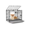 30 inch Metal Dog Crate for Medium Dogs with Sliding Door and Removable Tray