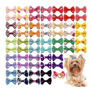 300pcs Small Dog Hair Bows with Rubber Bands for Pet Grooming and Styling Needs