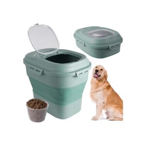 30L Reusable Storage Bin for Pet Food or Rice with Foldable Design