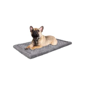 30x19 Inch Gray Memory Foam Dog Bed Mat for Small Medium Breed Puppies Sleeping Bed