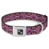 32" Neck Adjustable Dog Collar with Cute Skulls, Paisley Pattern, and Seatbelt Buckle