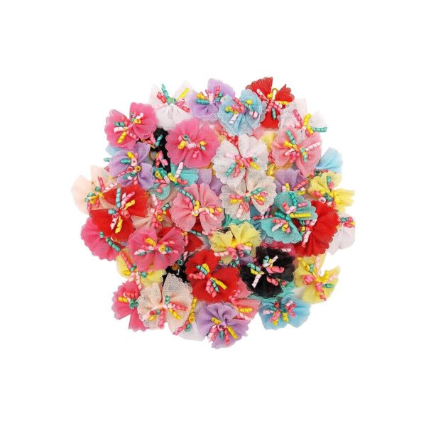 32 Pcs Multicolored Pet Hair Accessories with Rubber Bands