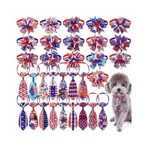 32-Piece 4th of July Dog Wear Collection WITH Adjustable Patriotic Neckties and Bow Ties