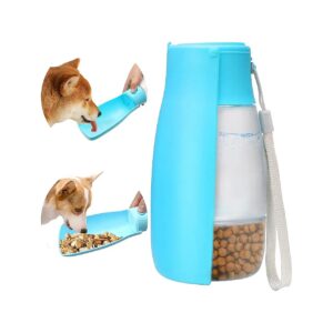 350ml Dog Water Bottle with 100g Food Container for Pet Travel