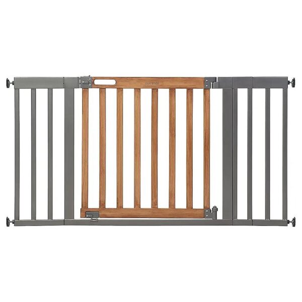 36-60 Wide Pet and Baby Safety Gate with Auto Close Walk-Thru Door and Pressure Mount