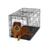 36-Inch Foldable Metal Dog Crate with Secure Garage Door Storage