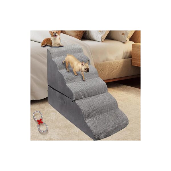 36 Inch Tall Dog Steps for Small Large Dogs, Older Cats, Injured Pets, and Grey Colour