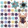 36 Pieces Pet Collar Flowers for Dogs and Cats Soft Cotton Fabric Material