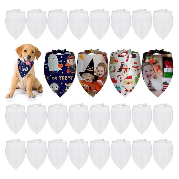 36 Pieces Sublimation Blank Dog Bandanas for DIY Decorations with Heat Transfer