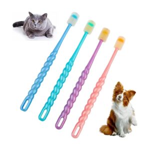 360-Degree Soft Toothbrush Pet Teeth Cleaning Kit for Small Dog and Cat with Soft Handle