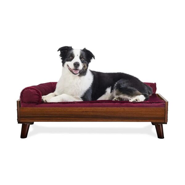 36x27 inch Large Dog Bed Frame with Easy Assembly and Walnut Finish