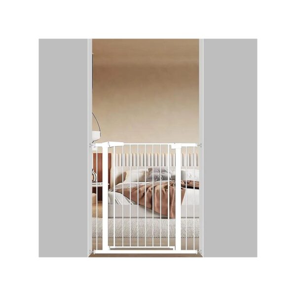 38-Inch Tall Metal Baby Gate for Wide Open Spaces and Stairs