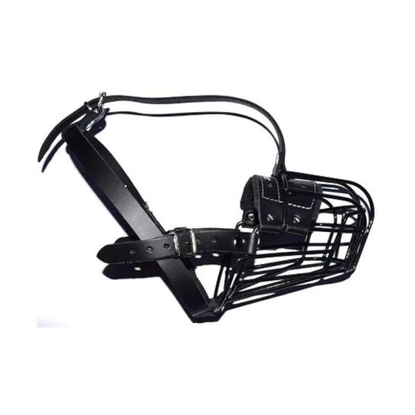 3D Fitted Metal Wire Basket Dog Muzzle for Greyhound and Collie Breeds in Black Color