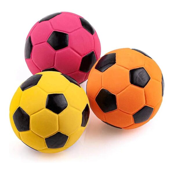 3PCS Latex Rubber Squeak Football Toy Set for Medium Dogs Interactive Play