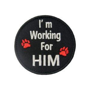 3x3 Inch Working For Him Embroidered Velcro Patch with Loop Tape