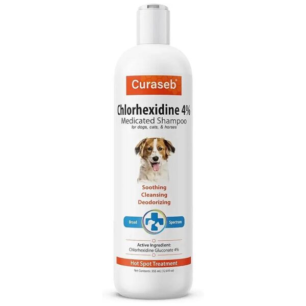 4% Chlorhex Shampoo for Dogs and Cats with Acne, Rashes, and Skin Allergies