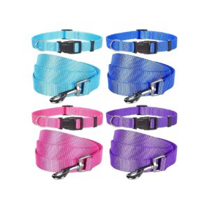 4 Colors Dog Collars and Leashes Adjustable Nylon Dog Accessories Walking Training