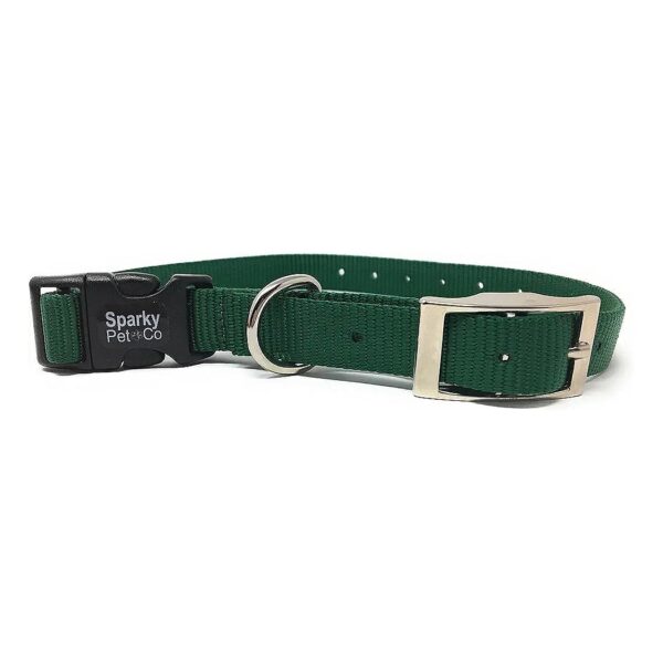 4" Green Dog Collar Strap with Double Buckle and Metal Clasp for Invisible Fence Systems