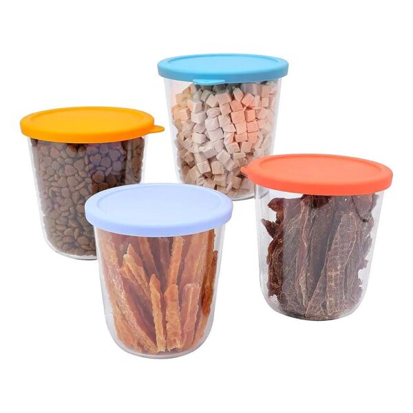 4-Pack, 32oz each, BPA-Free Pet Treat Organizers for Indoor and Outdoor Use