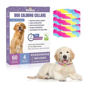 4 Pack Adjustable Calming Collars for Dogs Fast Relief from Anxiety and Stress