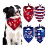 4 Pack American Flag Dog Bandanas for 4th of July Independence Day Pet Decor