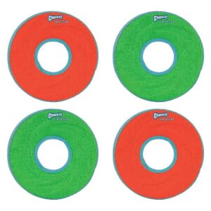 4-Pack Assorted Small Soft Fly Rings for Water Play with Dogs