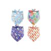 4 Pack Easter Themed Dog Scarf Bandana for Medium to Large Dogs